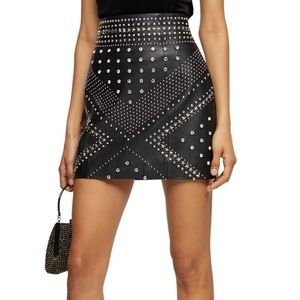 Topshop fake leather skirt with studs
